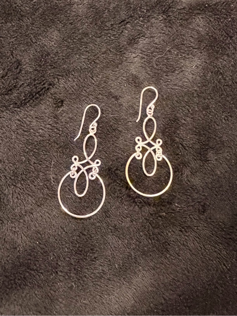 Elegant Sterling Silver Loop Drop Earrings